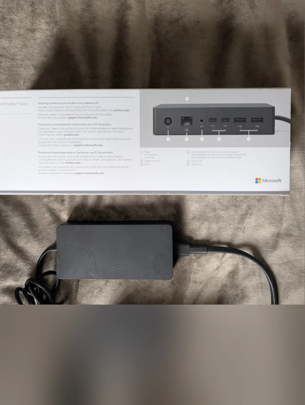 Microsoft Surface Dock in Black and White Packaging
